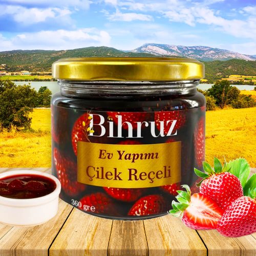 Çilek Reçeli 360gr Bihruz Ev Yapımı