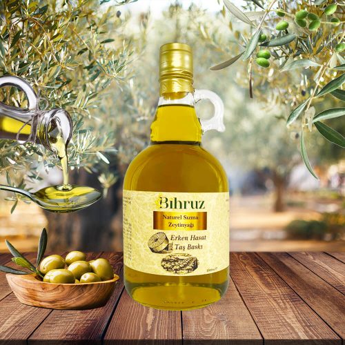 Erken Hasat Taş Baskı Natural Sızma Zeytinyağı 1lt Maraska Şişe Bihruz