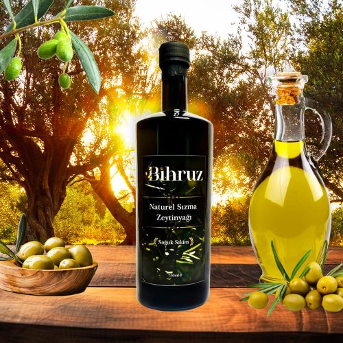 Soğuk Sıkım Naturel Sızma Zeytinyağı 750ml Bihruz