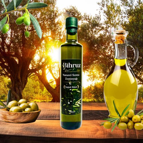 Soğuk Sıkım Naturel Sızma Zeytinyağı 500ml Bihruz