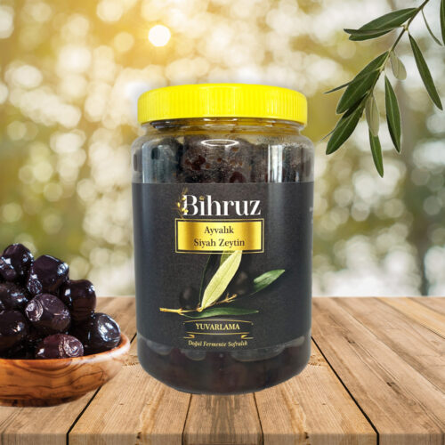 Ayvalık Siyah Yuvarlama Zeytin 900Gr Bihruz