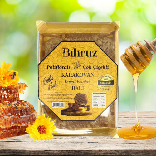 Doğal Petekli Karakovan Balı Bihruz - Polifloralı ve Çok Çiçekli 1 Kutu