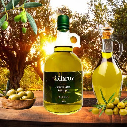 Soğuk Sıkım Naturel Sızma Zeytinyağı 1kg Bihruz
