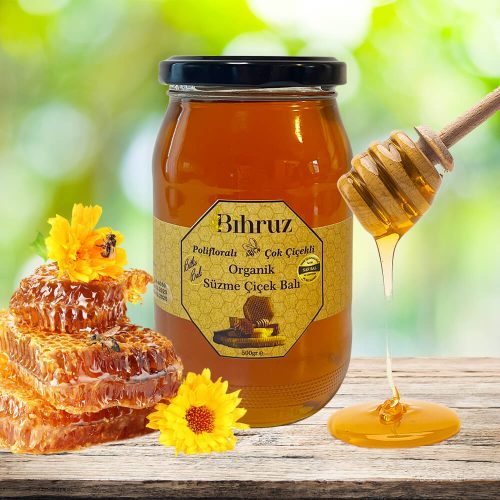 Organik Süzme Çiçek Balı Bihruz 500gr