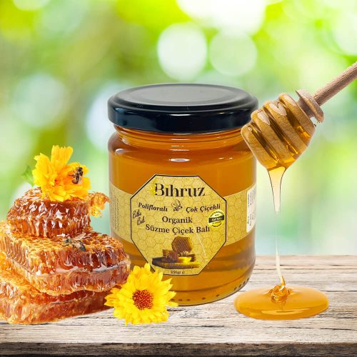Organik Süzme Çiçek Balı Bihruz 250gr