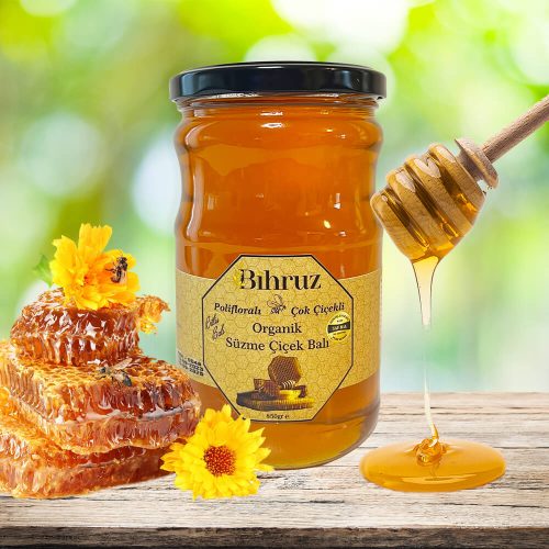 Organik Süzme Çiçek Balı Bihruz 850gr